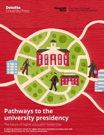 Pathways To The University Presidency - Deloitte