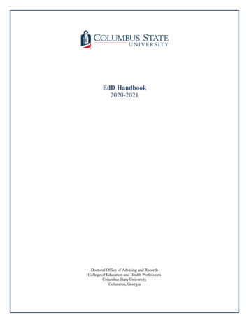 EdD Handbook 2020-2021 - Columbus State University