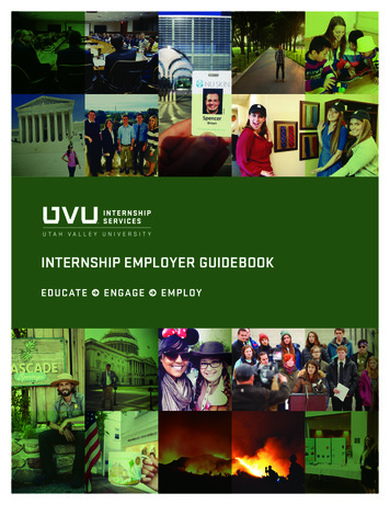 INTERNSHIP EMPLOYER GUIDEBOOK - Uvu.edu