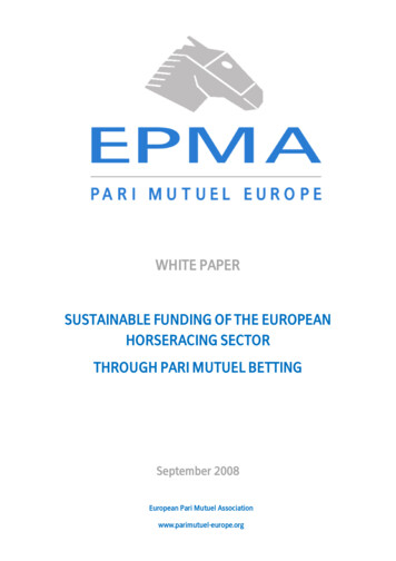 EPMA WhitePaper September08 - Pari Mutuel Europe