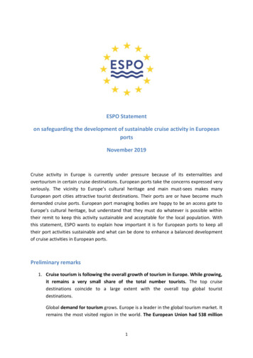 ESPO Statement On Safeguarding The Development Of Sustainable Cruise .