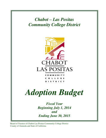 Adoption Budget - Chabot College - Chabot College