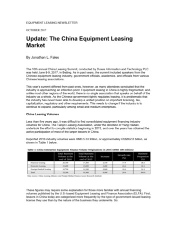 Update: The China Equipment Leasing Market
