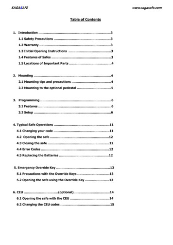 Table Of Contents - Safe Options