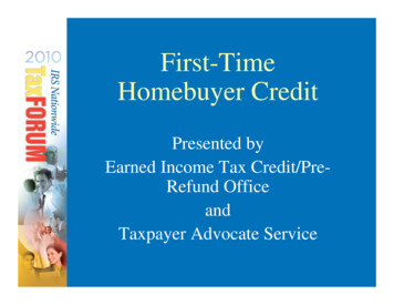 First Time Home Buyer Credit - IRS Tax Forms