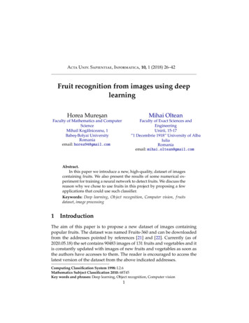 Fruit Recognition From Images Using Deep Learning - GitHub Pages