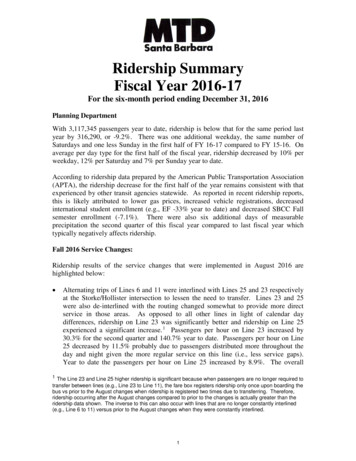 Ridership Summary Fiscal Year 2016-17 - SBMTD