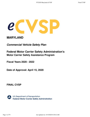 MARYLAND - Federal Motor Carrier Safety Administration