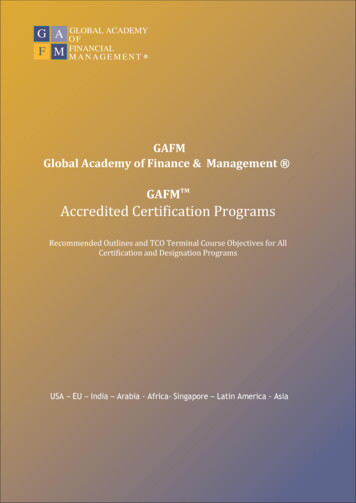GAFMTM Accredited Certification Programs