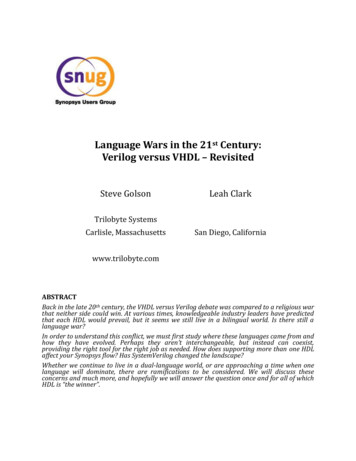 Language Wars In The 21st Century: Verilog Versus VHDL - Revisited