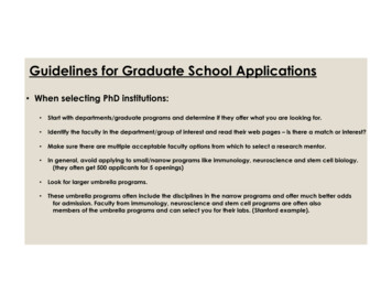 Guidelines For Graduate School Applications