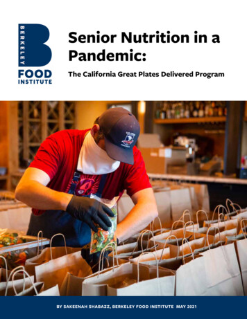 Senior Nutrition In A Pandemic - Berkeley Food Institute