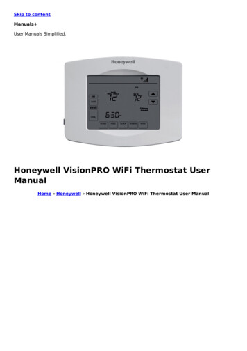 Honeywell VisionPRO WiFi Thermostat User Manual - Manuals 