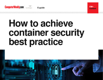 How To Achieve Container Security Best Practice - Bitpipe