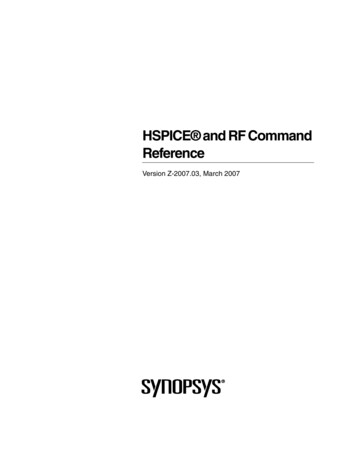 HSPICE And RF Command Reference - Rudraj