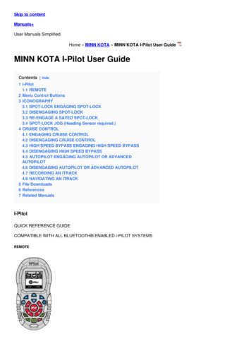 MINN KOTA I-Pilot User Guide - Manuals 