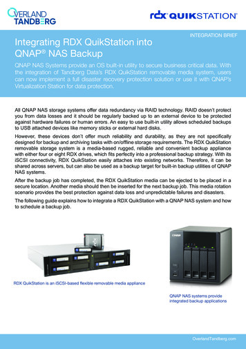 Integrating RDX QuikStation Into QNAP NAS Backup Integration Brief