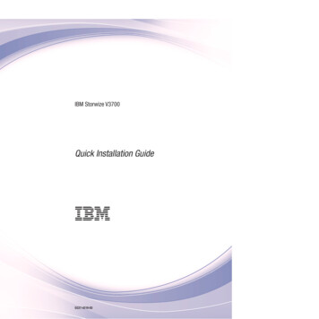 IBM Storwize V3700 Quick Installation Guide - IStorage Networks