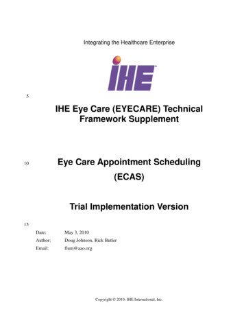 5 IHE Eye Care (EYECARE) Framework Supplement Eye Care Appointment .