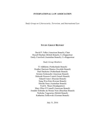 INTERNATIONAL LAW ASSOCIATION - Cyberregstrategies 