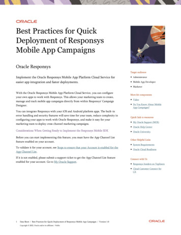 Best Practices For Oracle Responsys Mobile App Campaigns