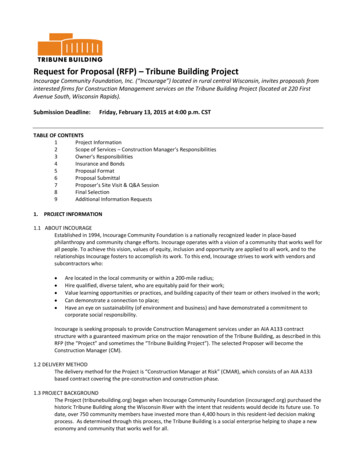 Request For Proposal (RFP) Tribune Building Project