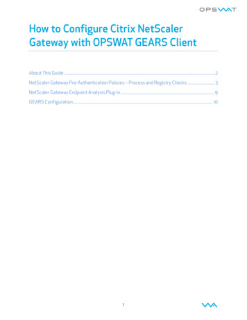 How To Configure Citrix NetScaler Gateway With OPSWAT GEARS Client