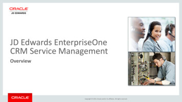 JD Edwards EnterpriseOne CRM Service Management - Oracle