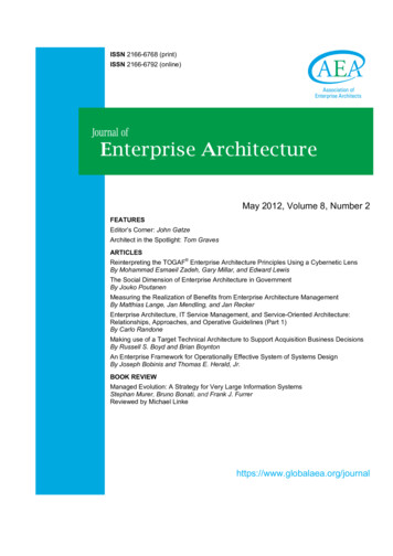 Journal Of Enterprise Architecture - Institut Für Informatik