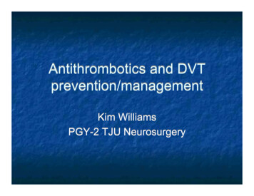 Antithrombotics And DVT Prevention/management