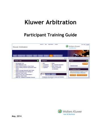 Kluwer Arbitration - VitalLaw
