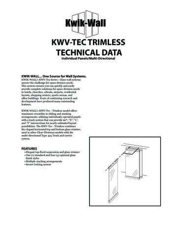 KWV-TEC TRIMLESS TECHNICAL DATA - Kwik-Wall