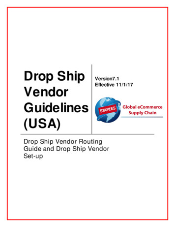 Drop Ship Vendor Guidelines (USA) - STAPLES EXCHANGE