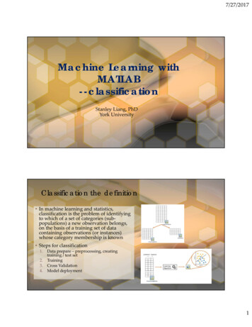 Machine Learning With MATLAB --classification