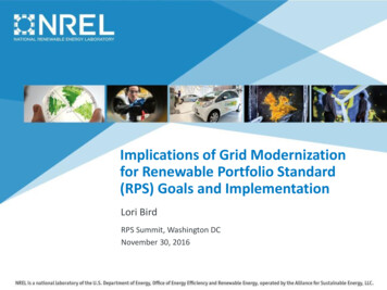 Implications Of Grid Modernization For Renewable Portfolio Standard .