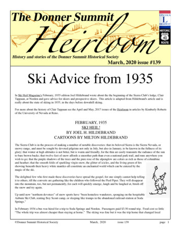 March, 2020 Issue #139 Ski Advice From 1935 - Donner Summit Historical .