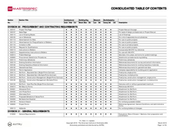 Consolidated Table Of Contents - Deltek