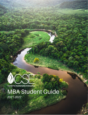MBA Student Guide - University Of North Carolina At Chapel Hill