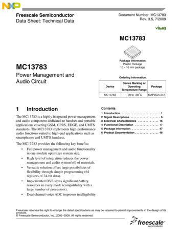 MC13783 Data Sheet - Digi-Key