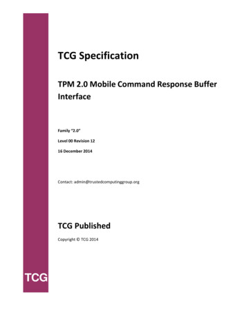 TPM 2.0 Mobile Reference Architecture - Trusted Computing Group