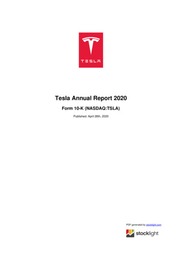 Tesla Annual Report 2020 - StockLight