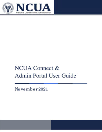 NCUA Connect And Admin Portal User Guide November 2021