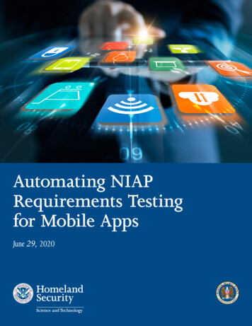 Automating NIAP Requirements Testing For Mobile Apps - DHS