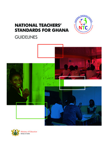 NATIONAL TEACHERS' NTC E N STANDARDS FOR GHANA