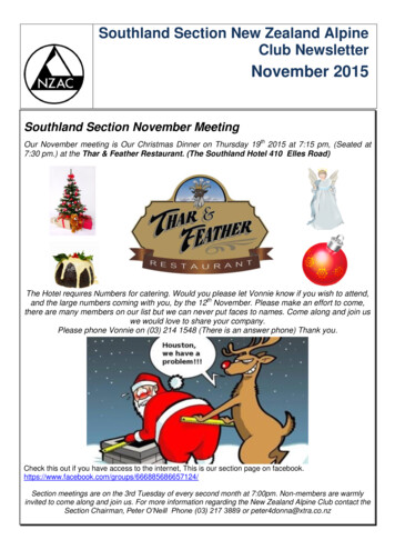 Southland Section New Zealand Alpine Club Newsletter