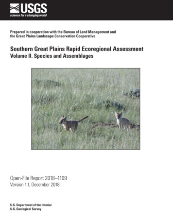 Southern Great Plains Rapid Ecoregional Assessment - USGS