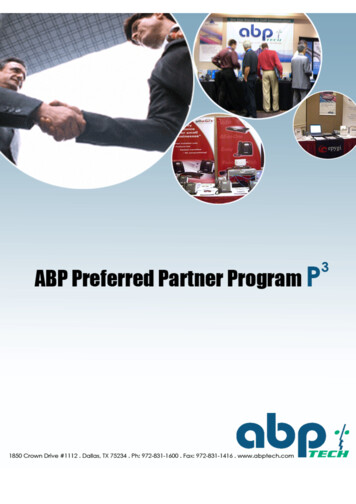 Re: The ABP Preferred Partner Program - ABP TECH