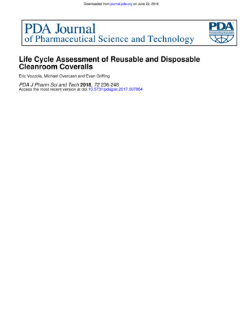 Life Cycle Assessment Of Reusable And Disposable Cleanroom Coveralls