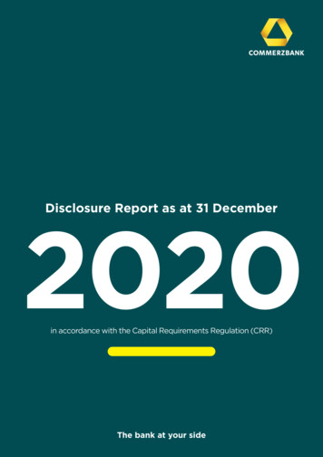 Disclosure Report As At 31 December - Commerzbank