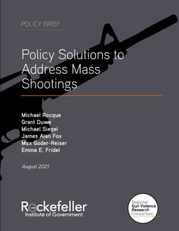 Policy Solutions To Address Mass Shootings